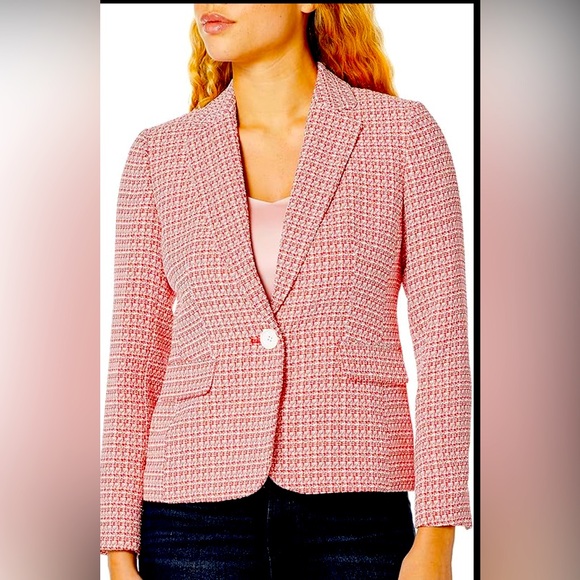 Le Suit Jackets & Blazers - Le Suit Red & White Tweed Blazer